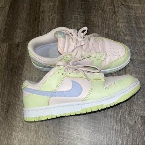 Nike Pink and Green Sneakers Low-Top Classic